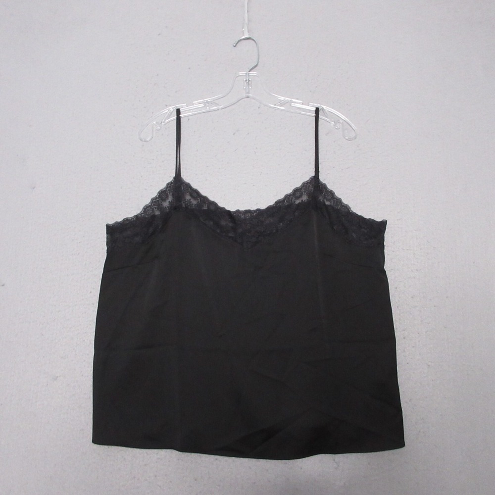 J Crew Lace Cami Tank Top Women XL Black Dainty Romantic Layer Capsule Wardrobe
